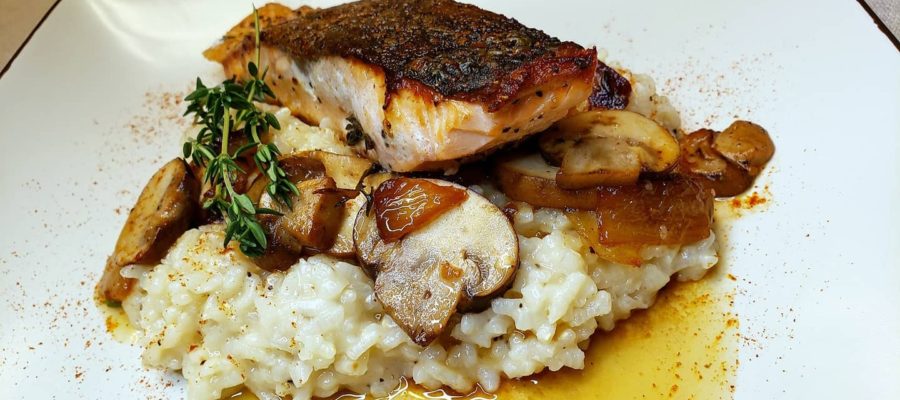 Crispy- Skinned Salmon and Parmesan Risotto – #TBT