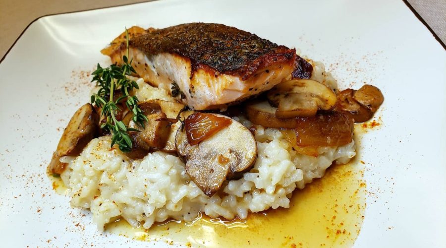 Crispy- Skinned Salmon and Parmesan Risotto – #TBT