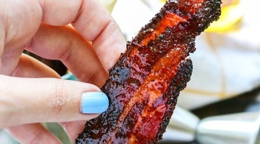 Keto Bourbon Candied Bacon – #foodiefriday